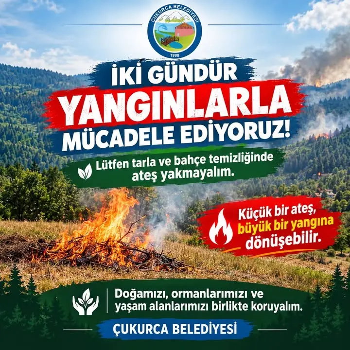 Çukurca Belediyesi'nden yangın uyarısı duyurusu