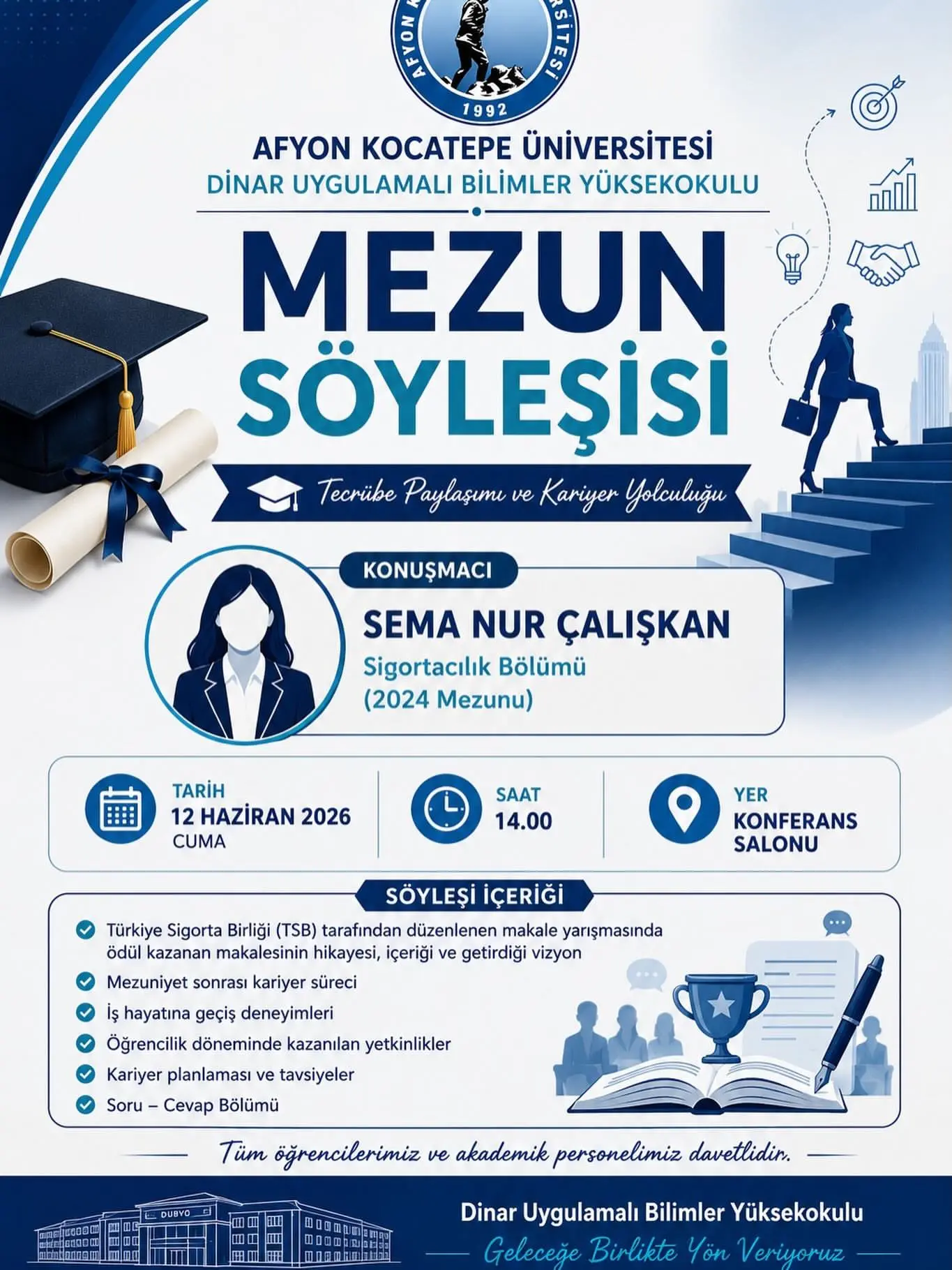 Afyon Kocatepe Üniversitesi'nde Mezun Söyleyişi Düzenleniyor
