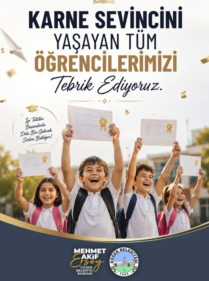Öğrencilerin karne sevinci kutlandı