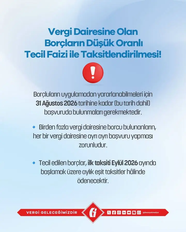 Vergi Borçları İçin Yeni Taksitlendirme İmkanı