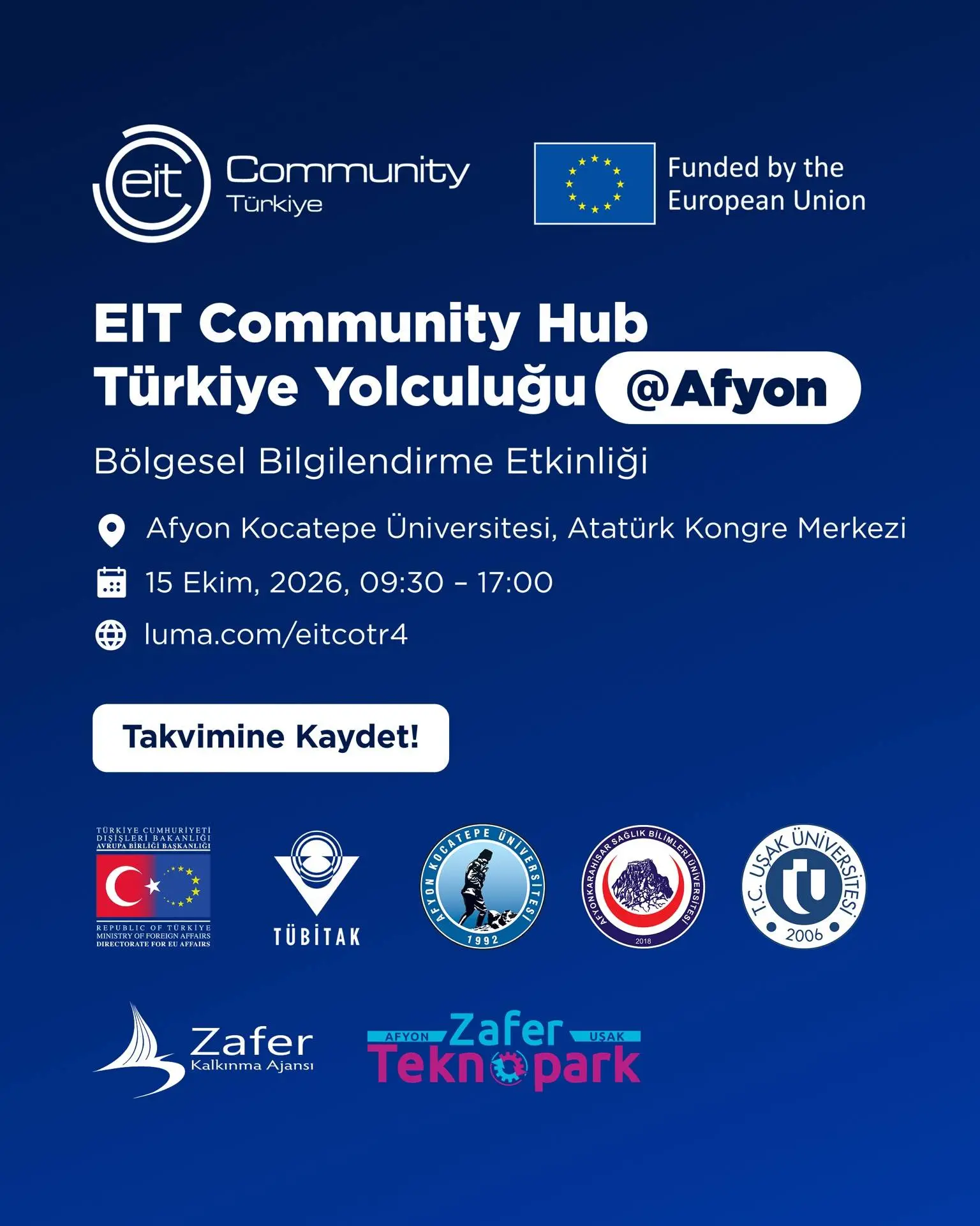 EIT Community Hub Türkiye Yolculuğu Afyon'da Gerçekleşecek