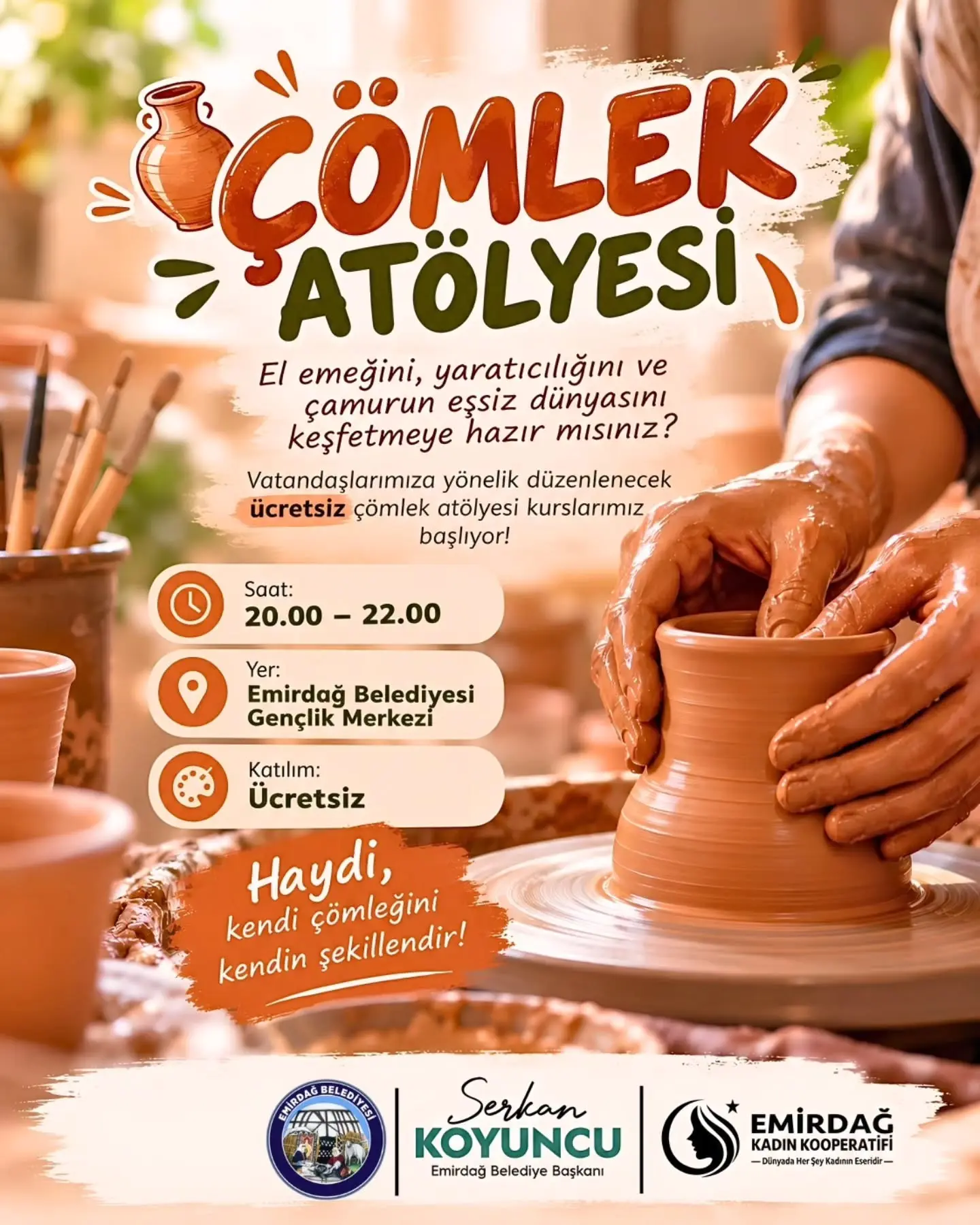 Ücretsiz Çömlek Atölyesi Başlıyor