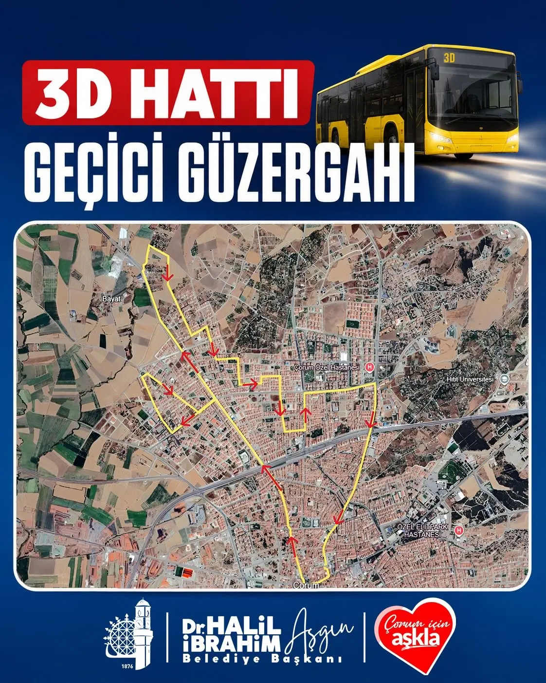 Çorum'da Ulaşımda Güzergah Değişikliği