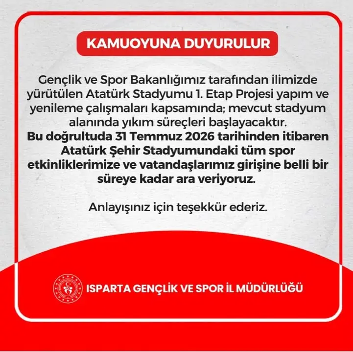 Atatürk Stadyumu'nda yenileme çalışmaları başlıyor