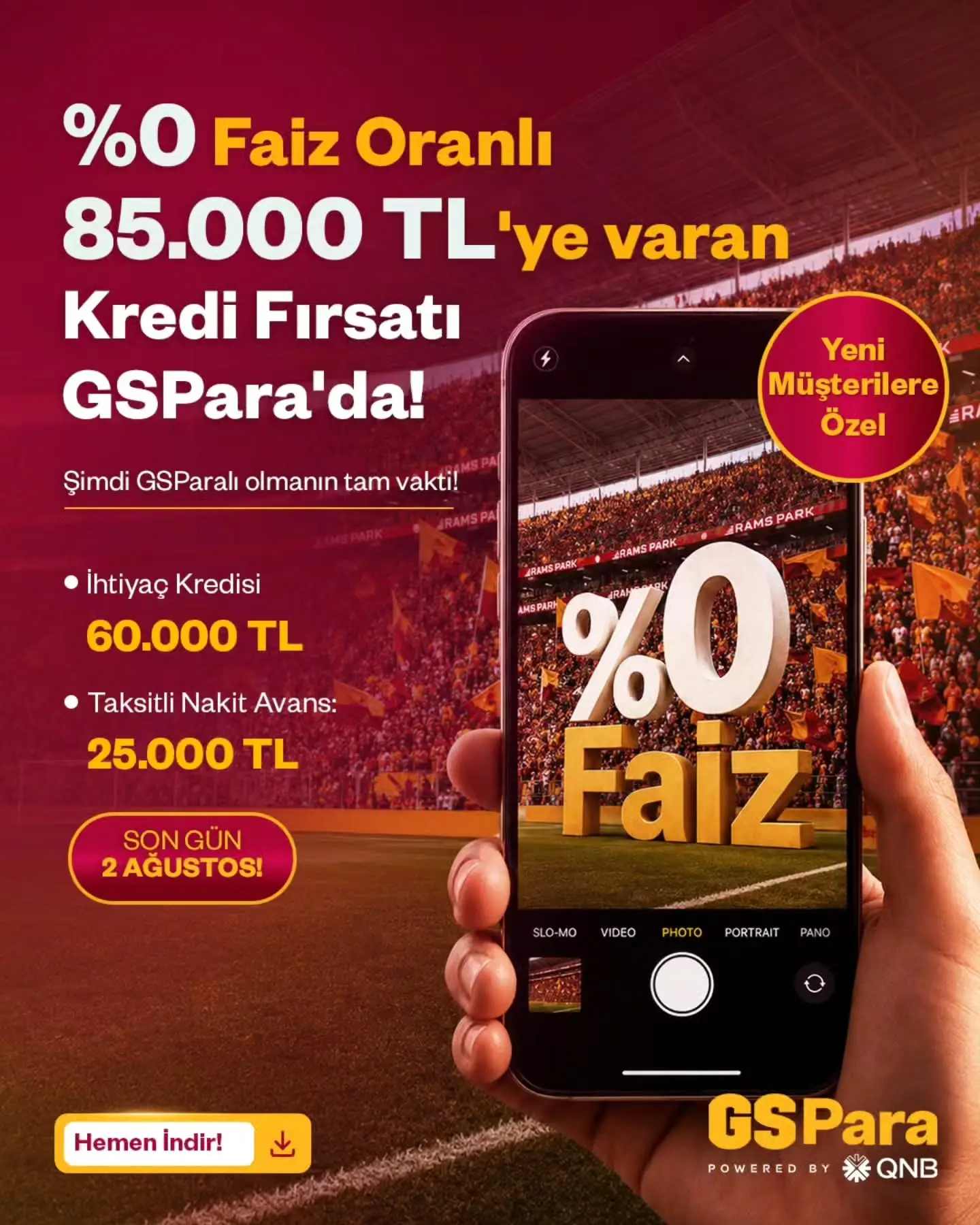 Galatasaray'dan 85.000 TL finansman fırsatı