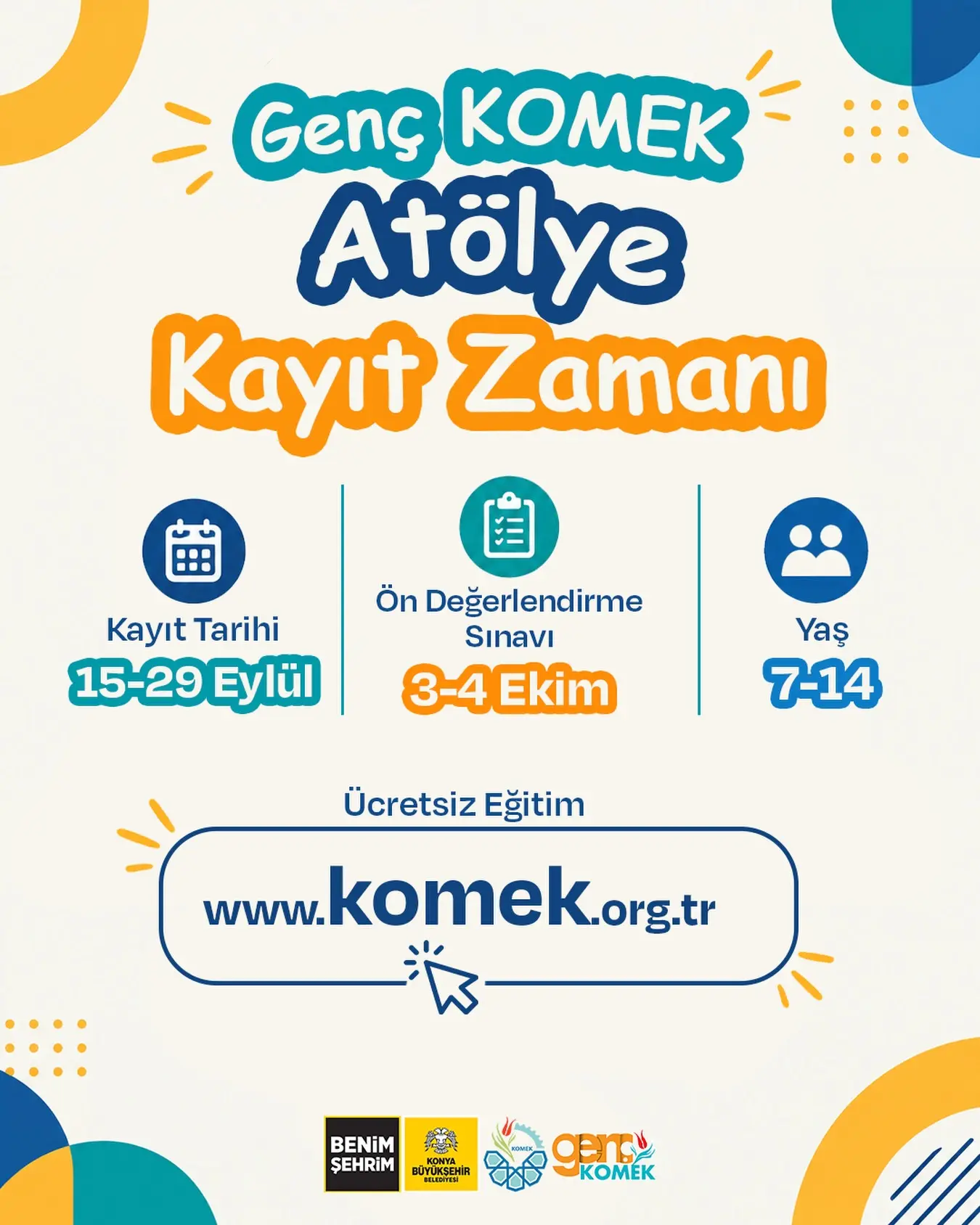 Genç KOMEK Atölye'de yeni dönem kayıtları başlıyor