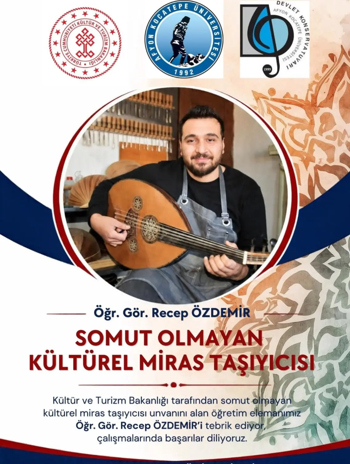 Recep Özdemir'e Somut Olmayan Kültürel Miras Unvanı