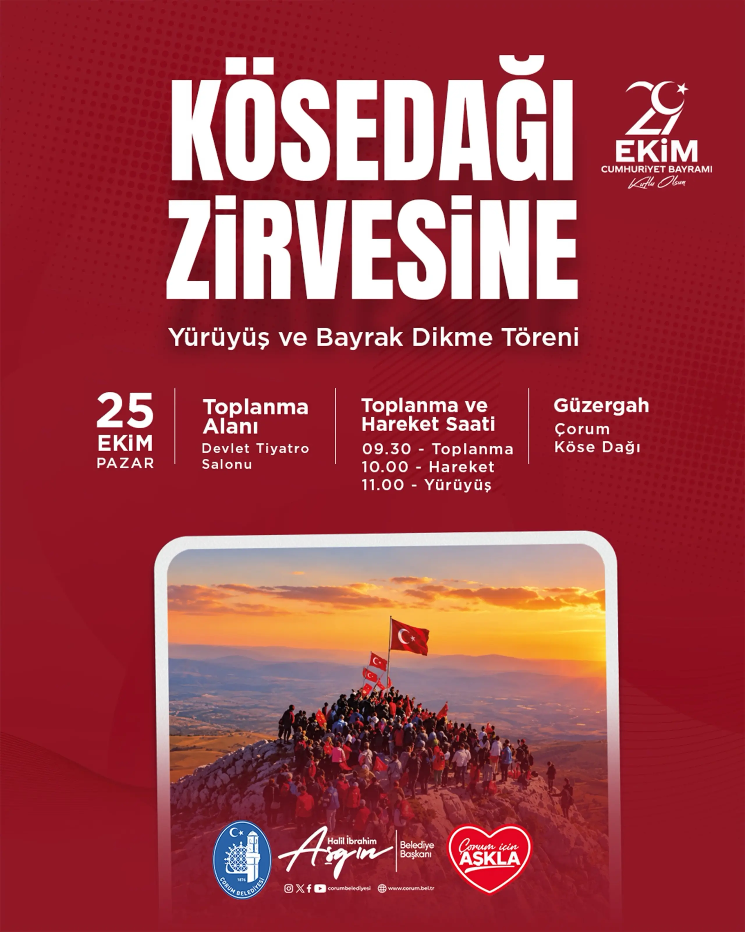 Cumhuriyet Bayramı etkinliği Köse Dağı'nda yapılacak