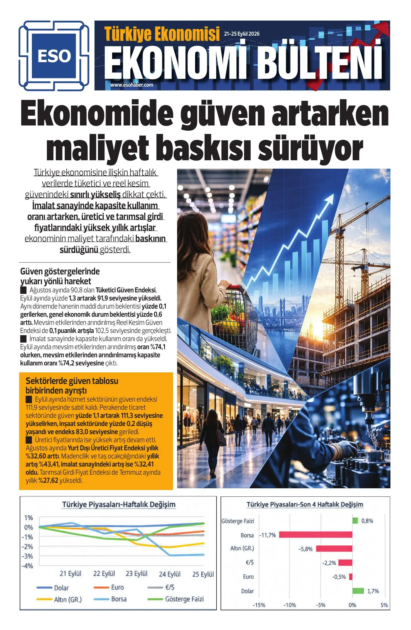 Eskişehir Sanayi Odası'ndan Ekonomi Bülteni
