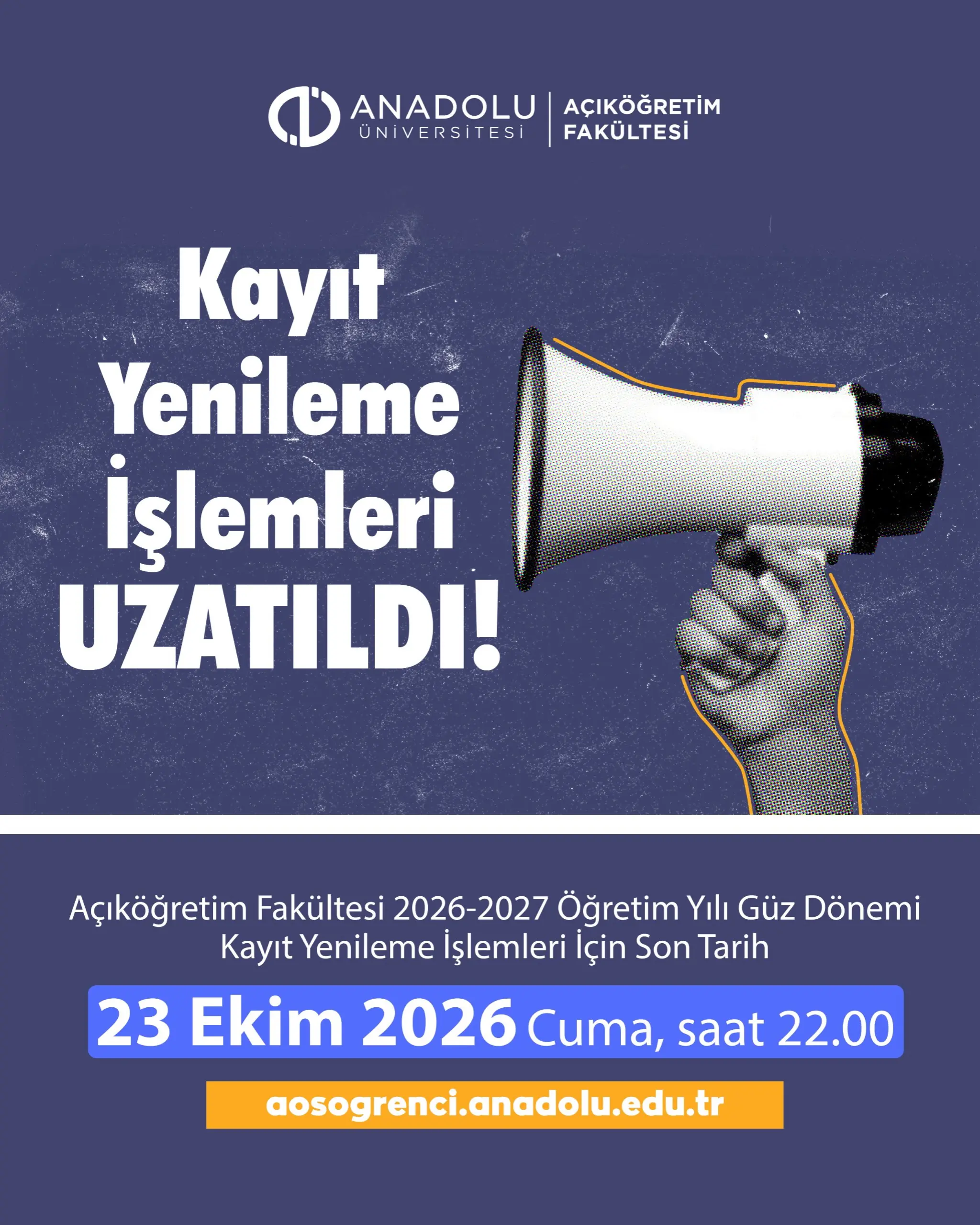 Kayıt yenileme işlemleri uzatıldı