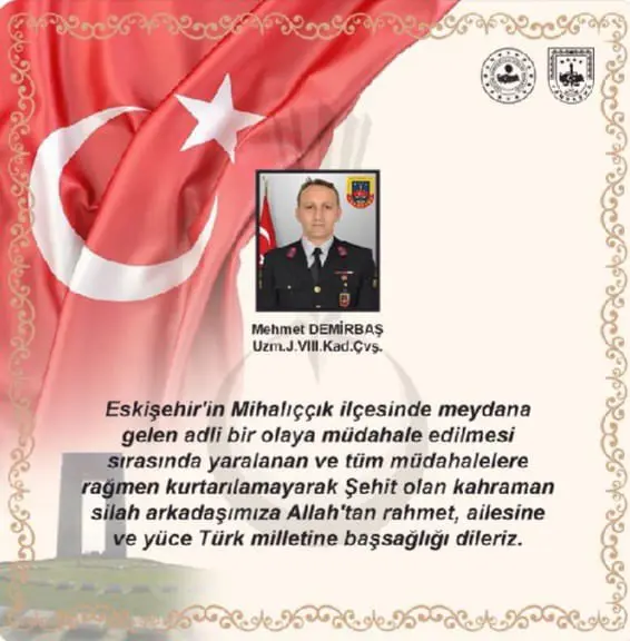 Jandarma Mehmet Demirbaş Şehit Oldu