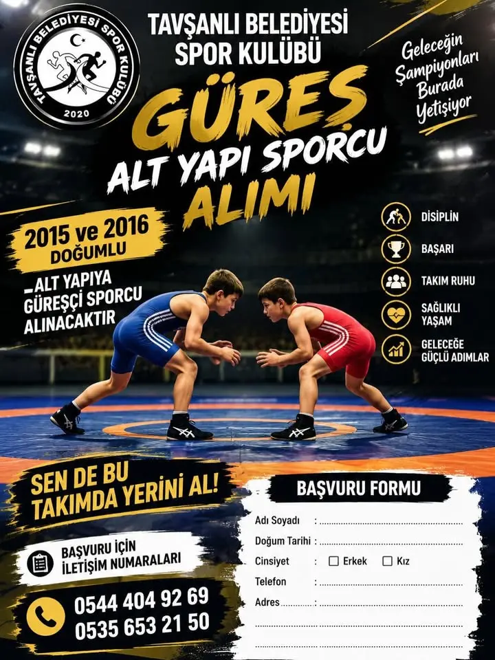 Tavşanlı Belediyesi'nden güreşçi adaylarına çağrı