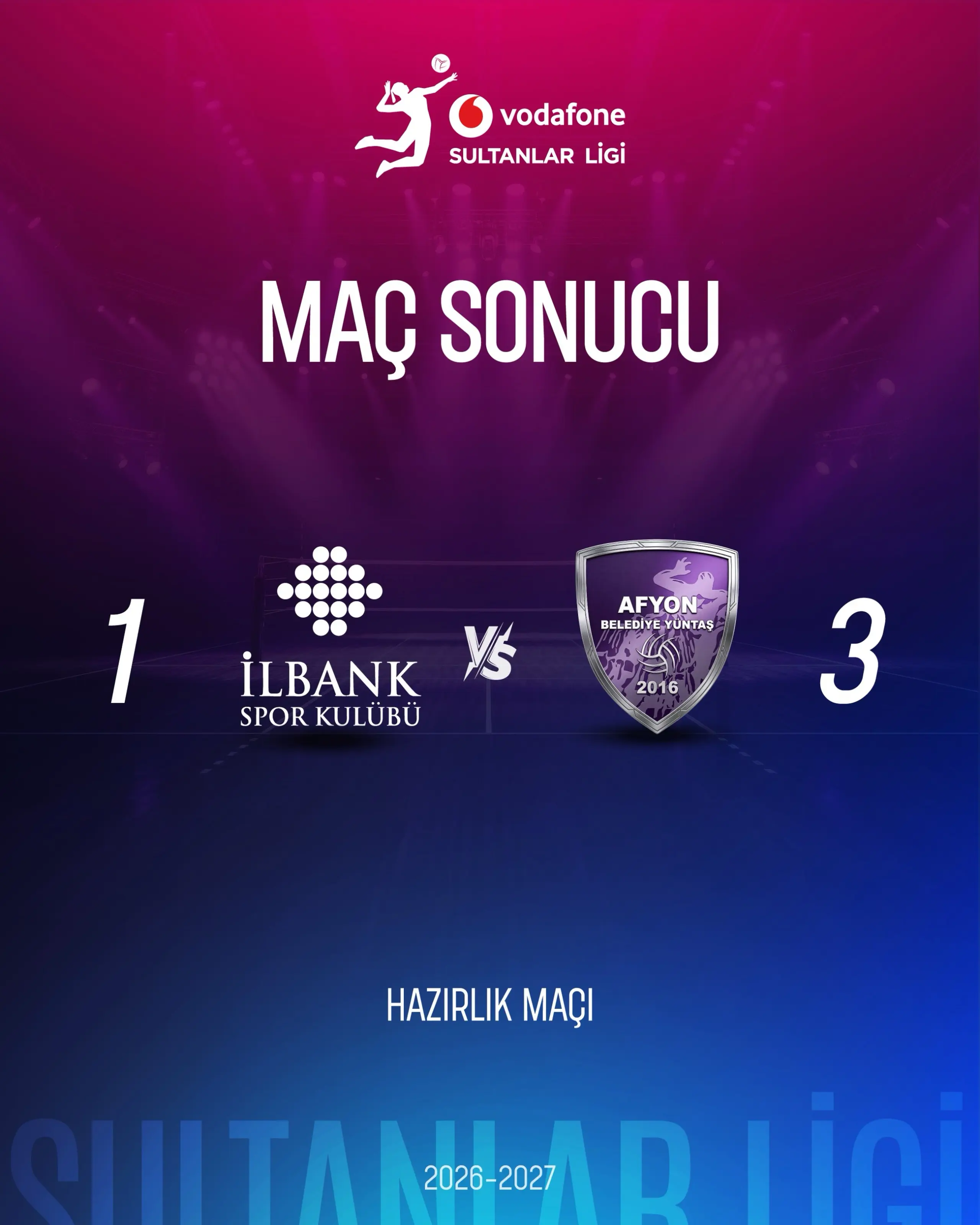 Afyon Belediye Yüntaş, hazırlık maçında galip geldi