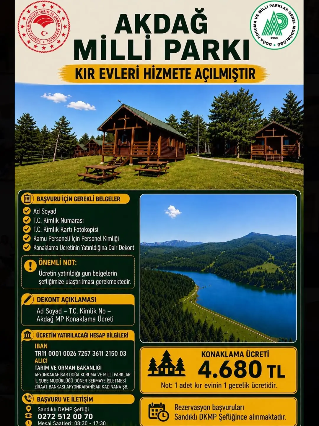 Akdağ Milli Parkı Kır Evleri Açıldı