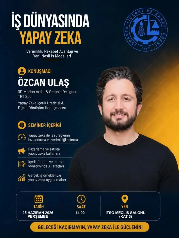 Yapay Zeka Semineri Isparta'da Gerçekleşecek