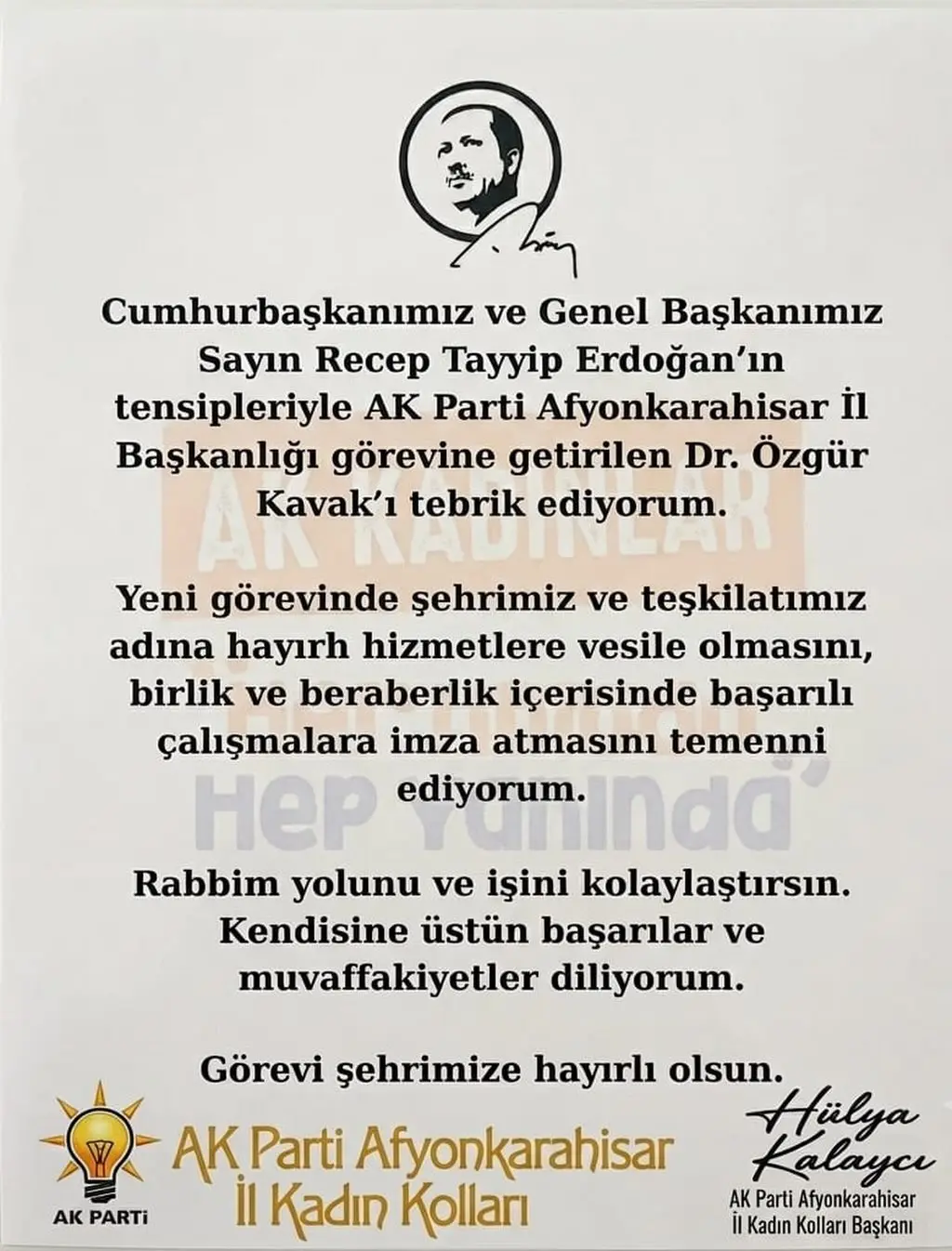 Dr. Özgür Kavak, AK Parti İl Başkanı oldu