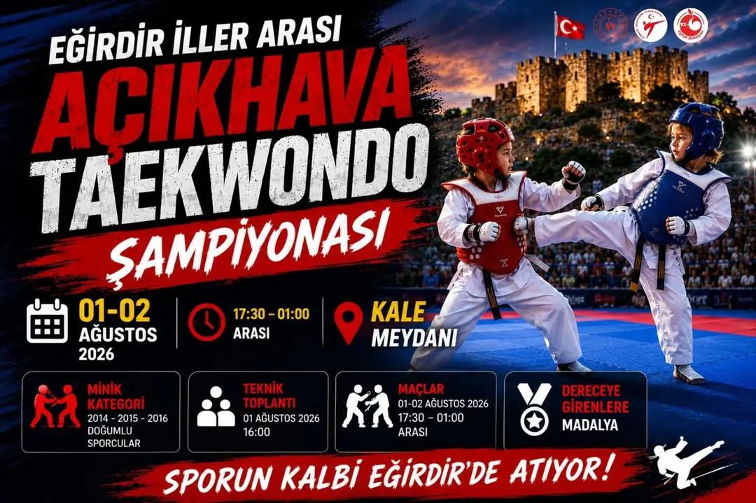 Eğirdir'de Taekwondo Şampiyonası Düzenlenecek
