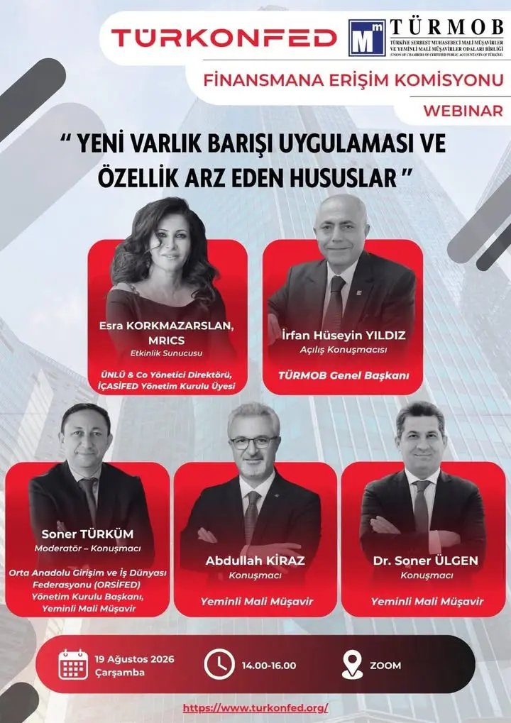Yeni Varlık Barışı Webinarı Düzenleniyor