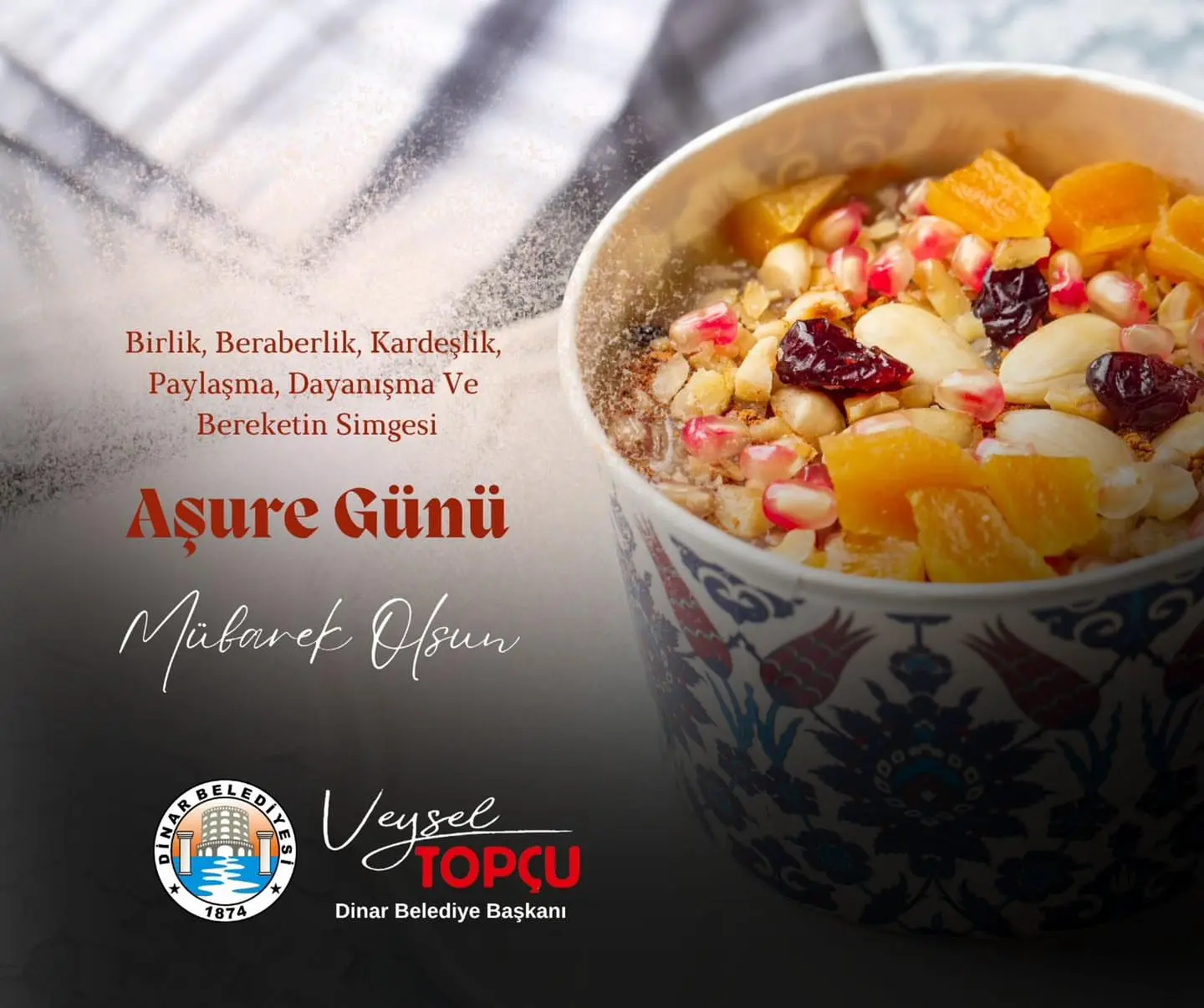Aşure Günü mesajı Dinar Belediyesi'nden