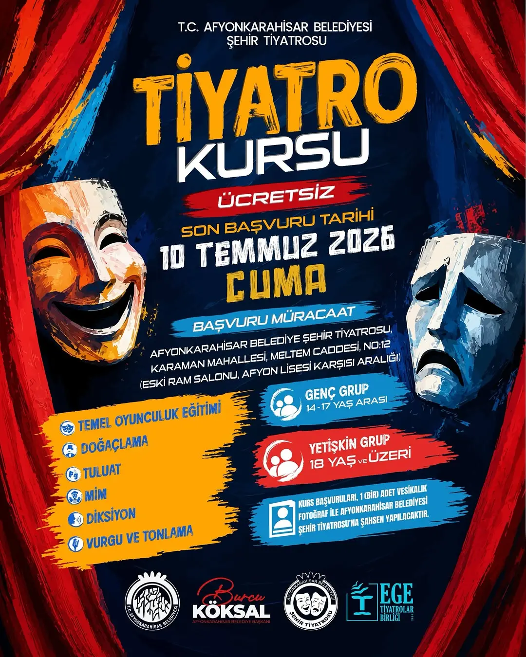 Ücretsiz Tiyatro Kursu Başlıyor