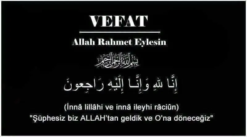 Yunusemre Mahallesi'nde bir vefat haberi