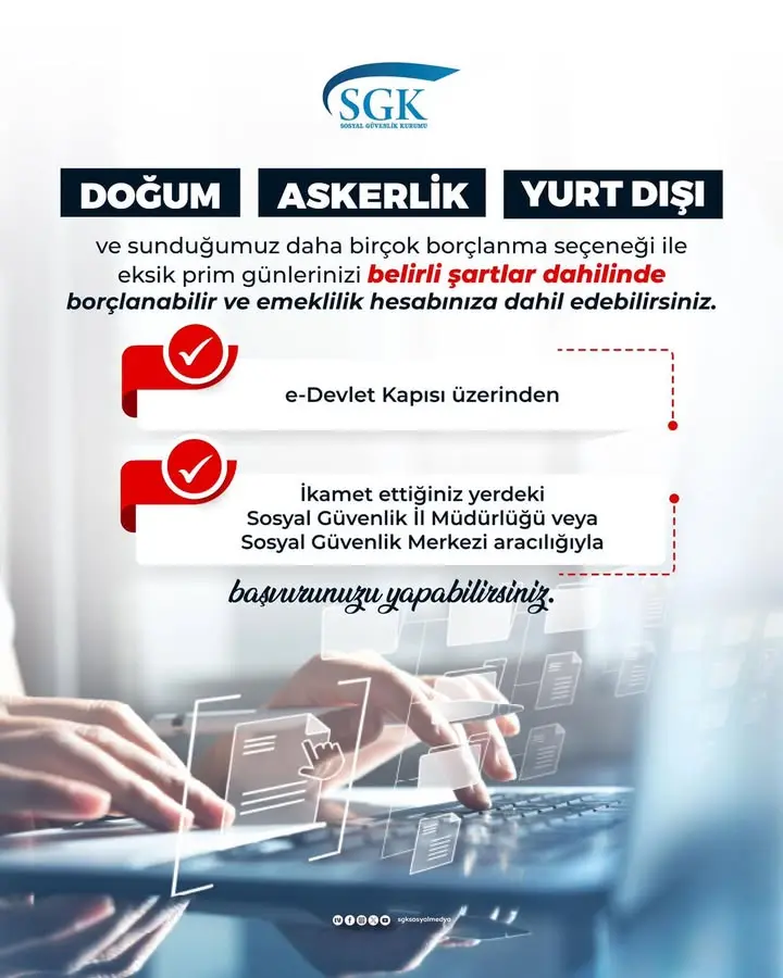 SGK'dan Eksik Prim Günleri İçin Borçlanma Seçenekleri