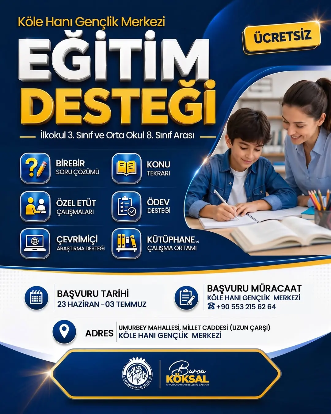 Afyonkarahisar Belediyesi'nden Eğitim Desteği
