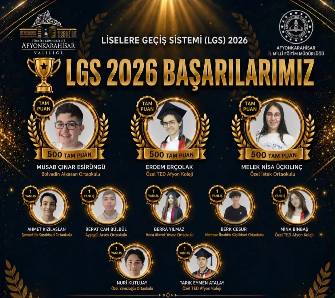 2026 LGS’de başarı gösteren öğrenciler kutlandı