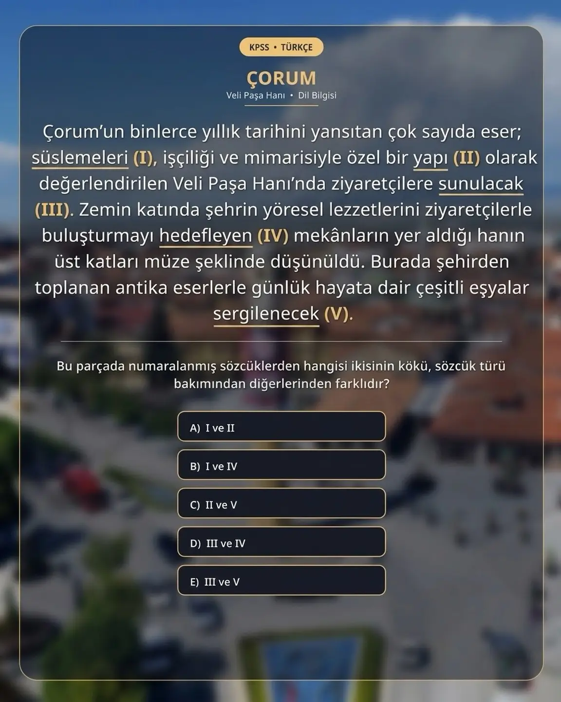 2026 KPSS'de Veli Paşa Hanı sorusu yer aldı