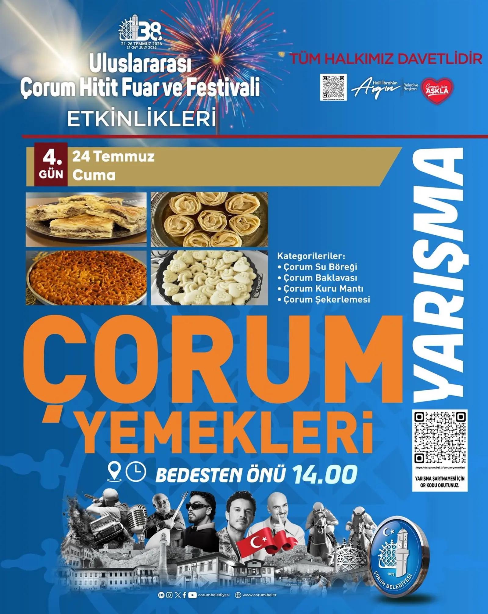 Çorum Yemekleri Yarışması 24 Temmuz'da Düzenlenecek