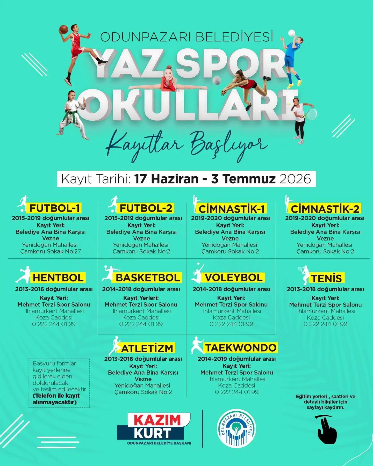 Odunpazarı'nda Yaz Spor Okulları Kayıtları Başlıyor