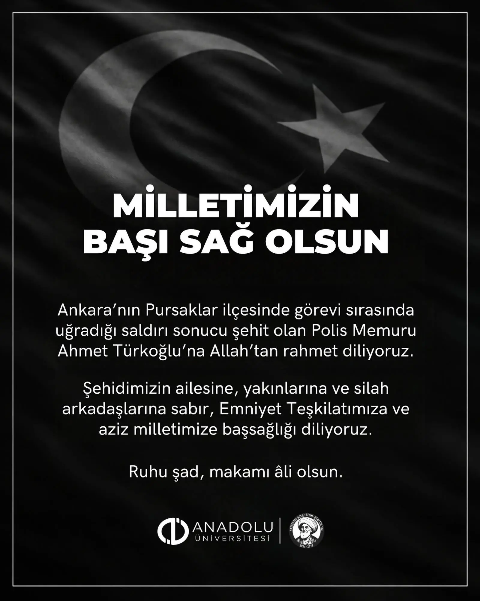 Polis Memuru Ahmet Türkoğlu Şehit Oldu