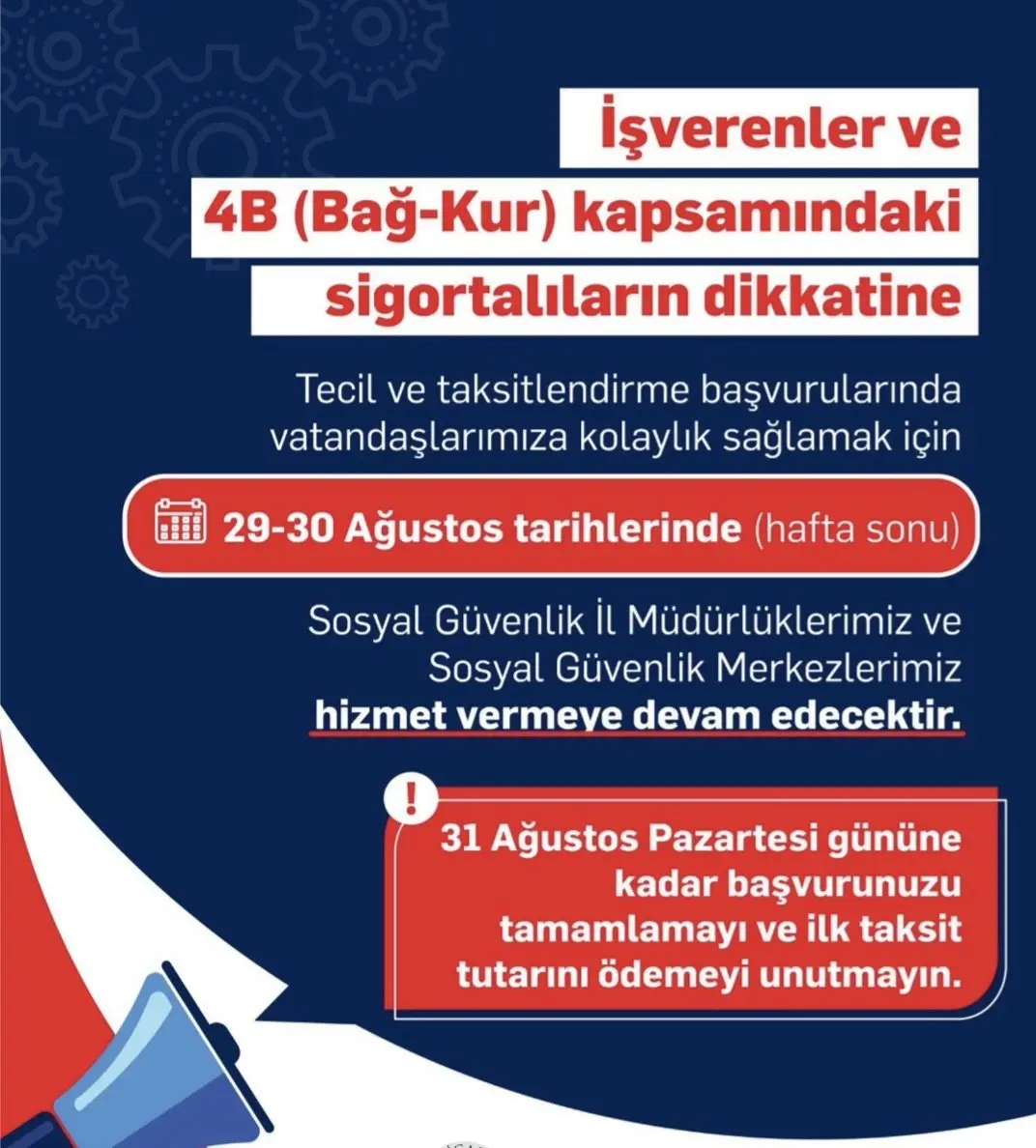 Sosyal Güvenlik Merkezleri Hafta Sonu Açık