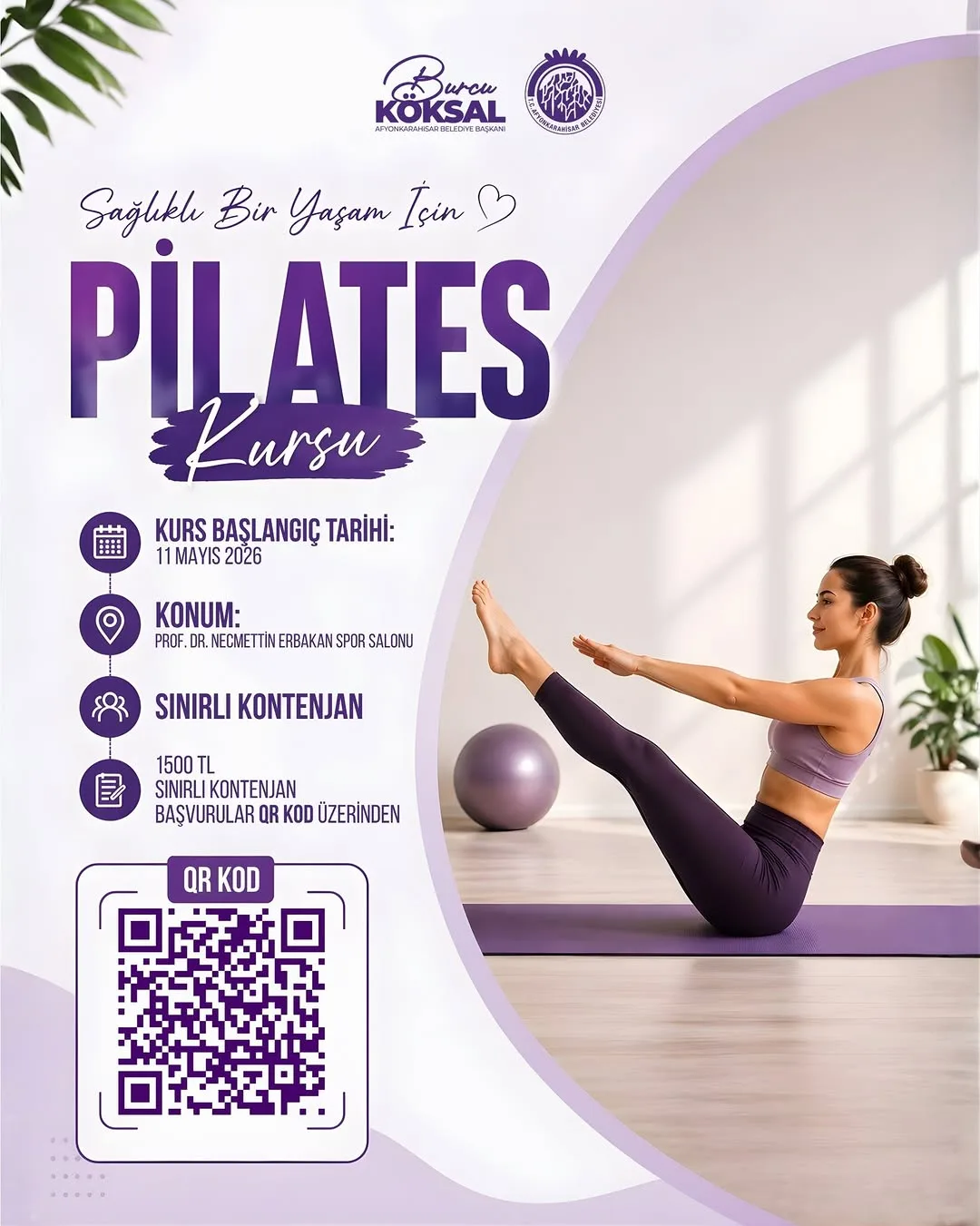 Afyonkarahisar Belediyesi'nden Pilates Kursu Duyurusu