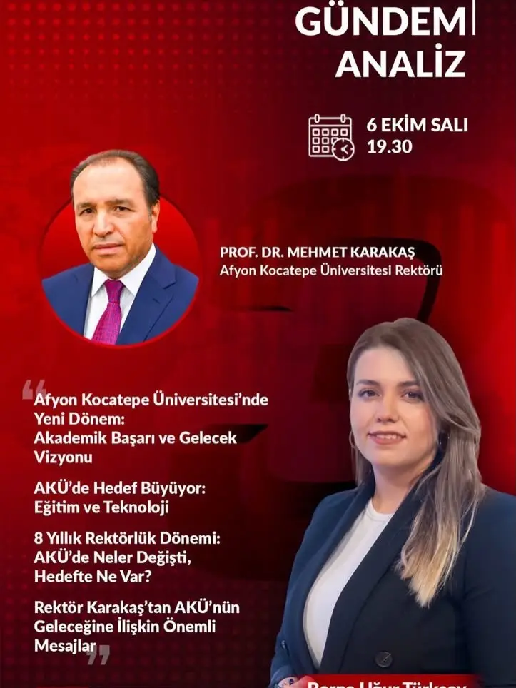 Rektör Karakaş, Gündem Analiz programına konuk olacak