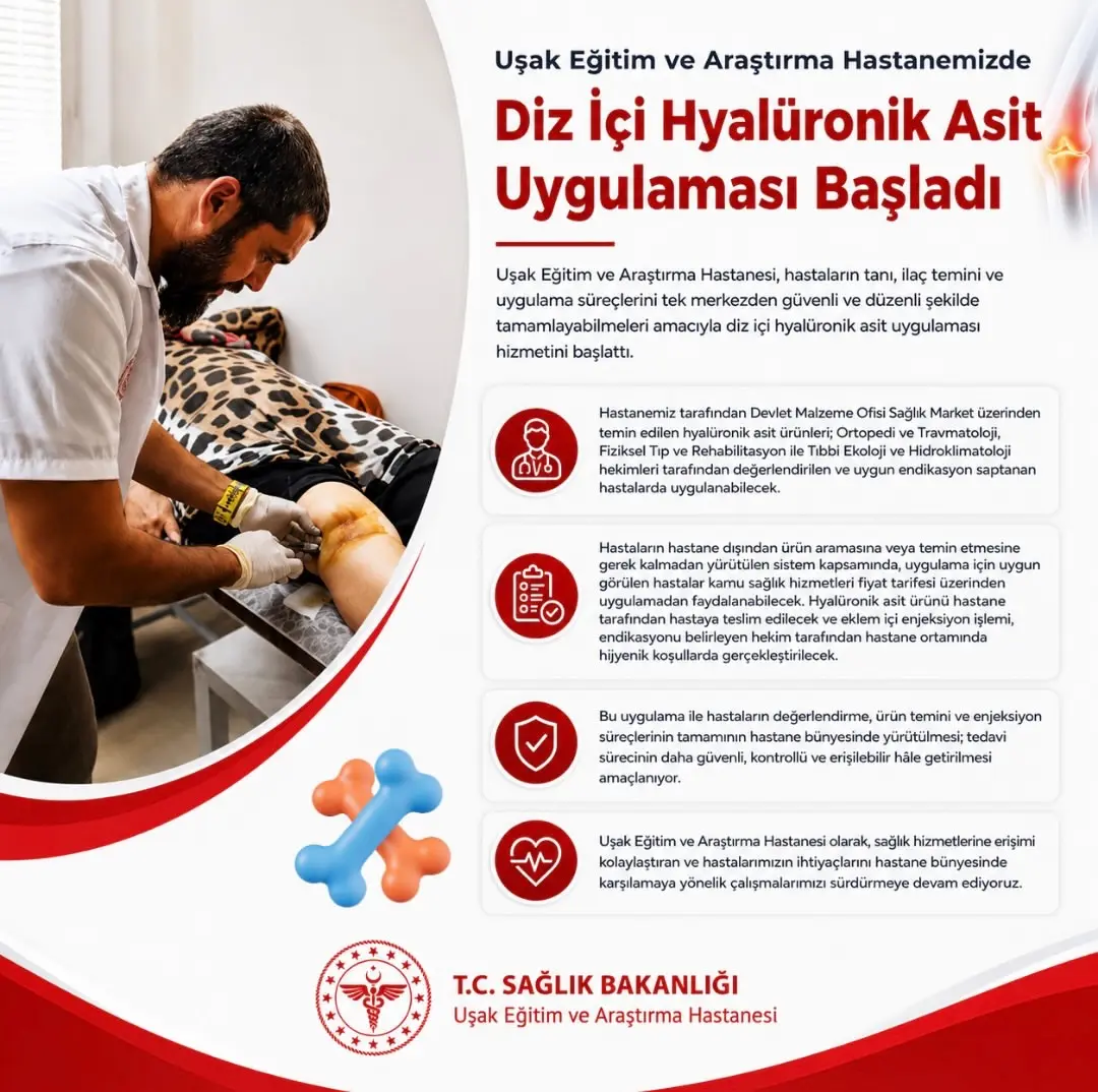 Uşak Eğitim ve Araştırma Hastanesi'nde yeni uygulama
