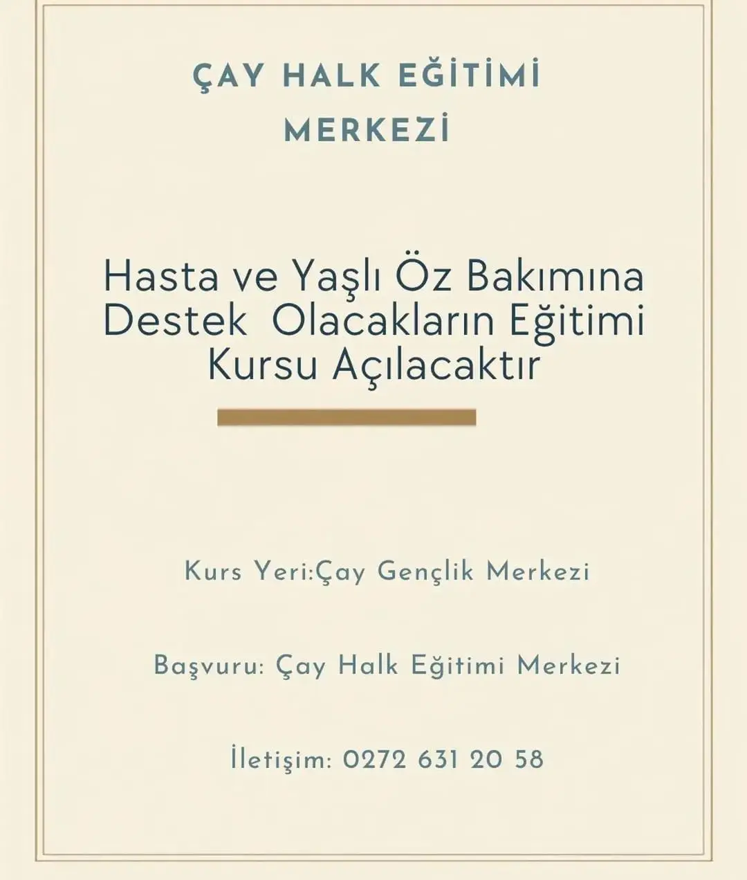 Yeni Eğitim Kursu Duyurusu