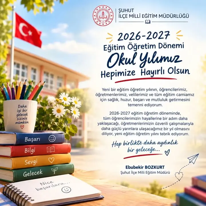 Şuhut İlçe Milli Eğitim Müdürlüğü'nden Yeni Yıl Mesajı