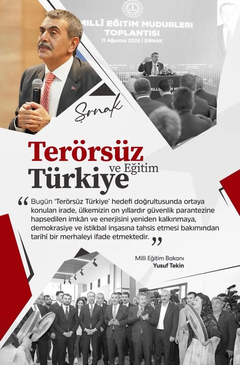 Bakan Tekin'den 'Terörsüz Türkiye' Vurgusu