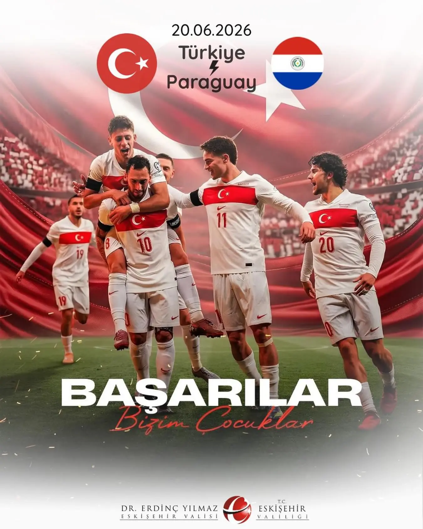 Eskişehir Valiliği'nden A Milli Takıma destek mesajı