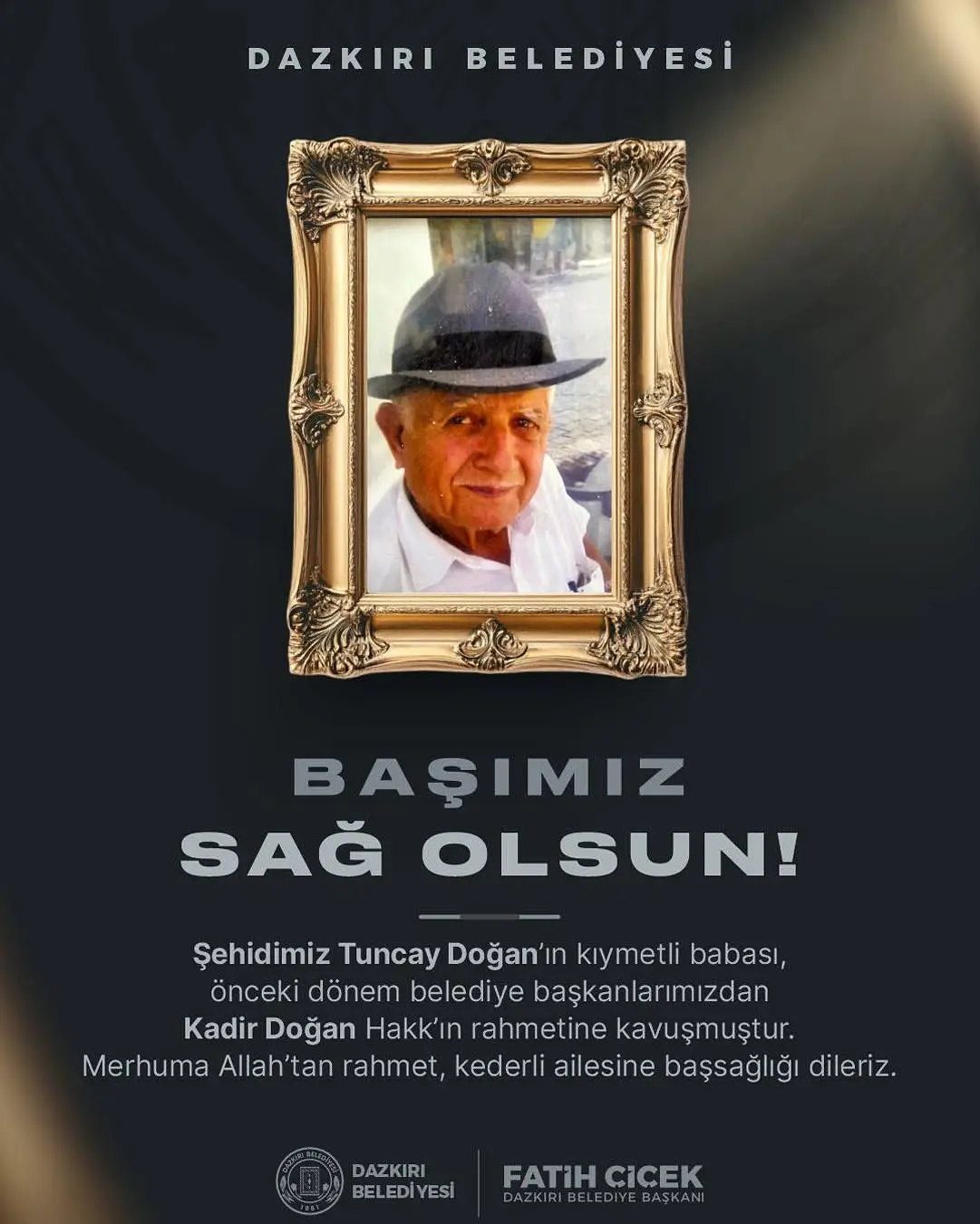 Dazkırı eski belediye başkanı vefat etti