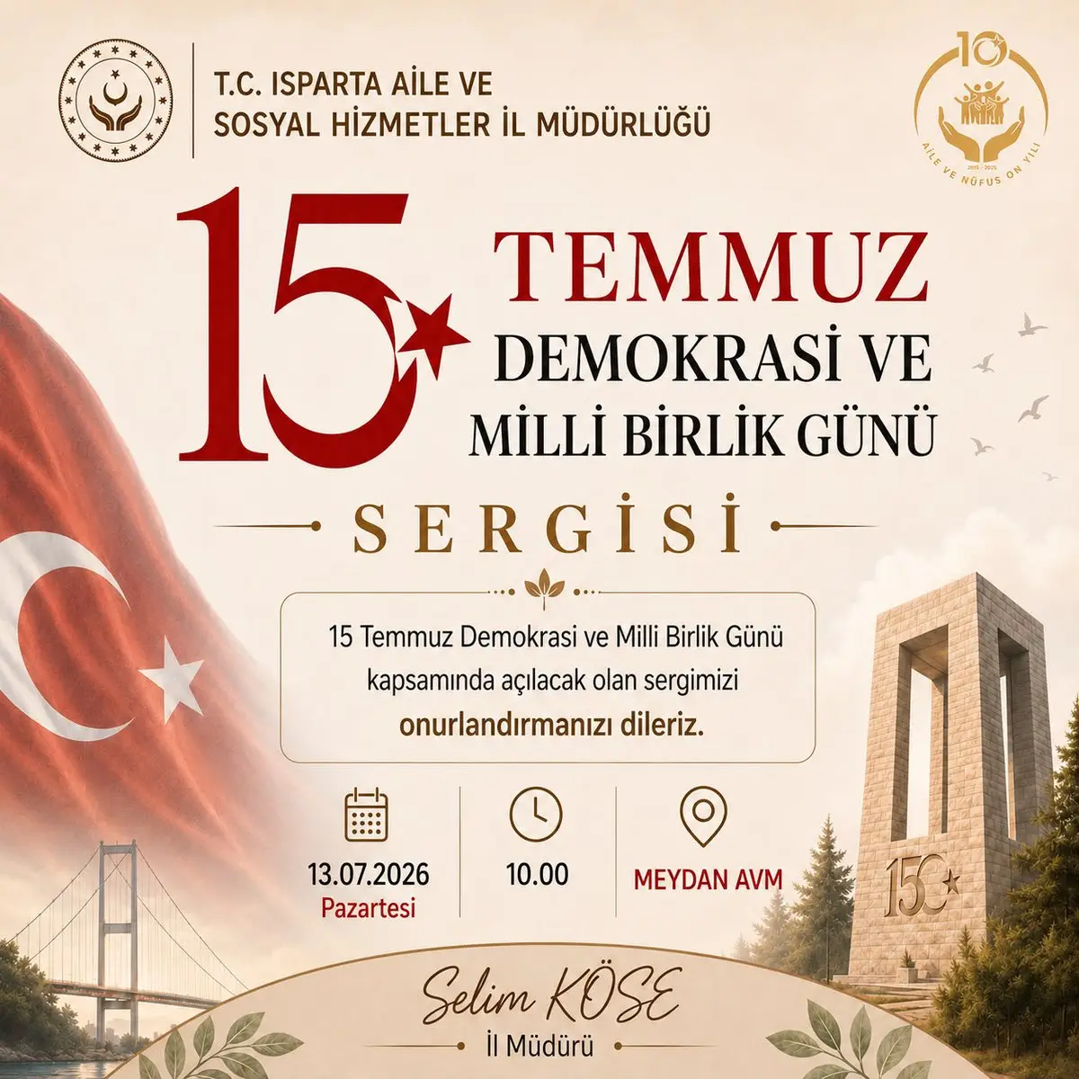 Isparta'da 15 Temmuz Sergisi Açılıyor