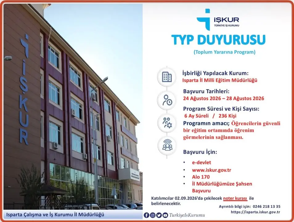 İŞKUR Isparta'dan yeni istihdam programı duyurusu