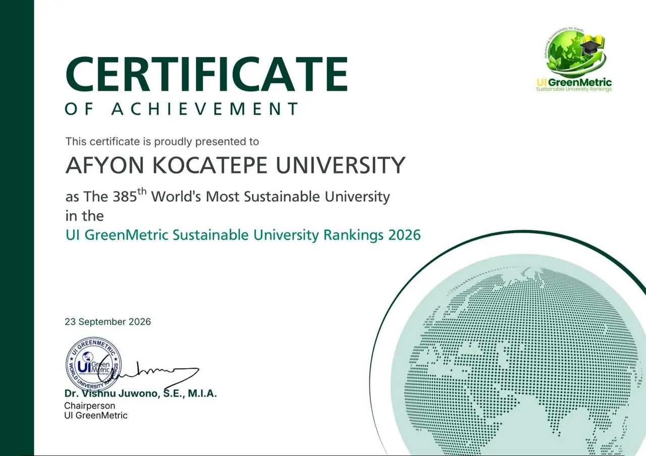 Afyon Kocatepe Üniversitesi'nden Yeşil Başarı