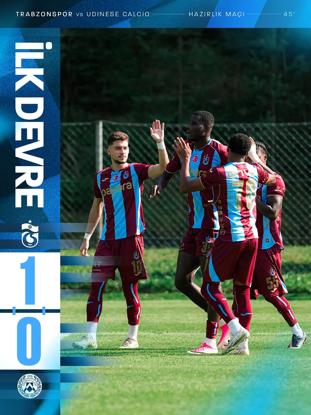 Trabzonspor, Udinese'yi 1-0 geride bıraktı
