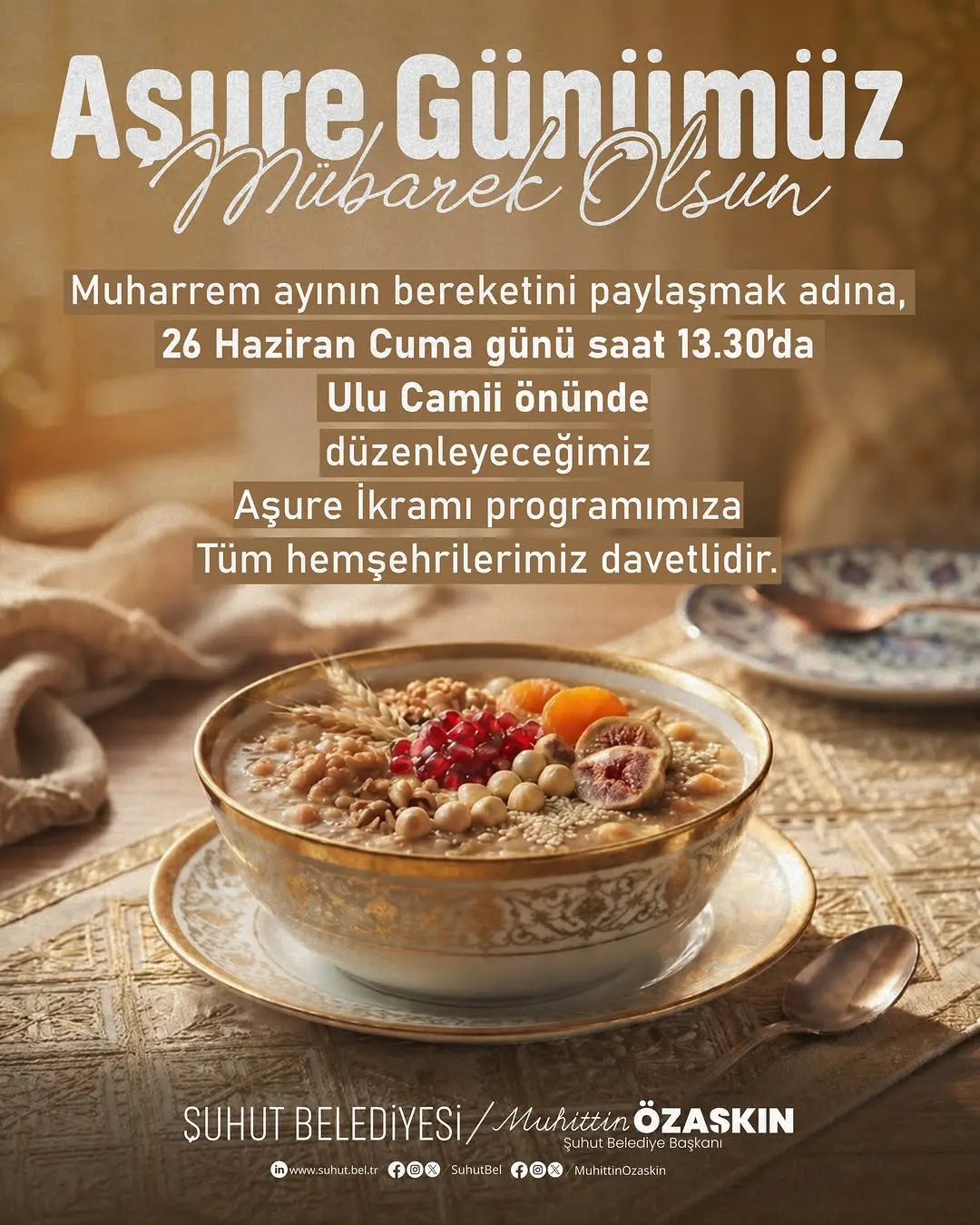 Şuhut'ta Aşure İkramı Programı Düzenlenecek