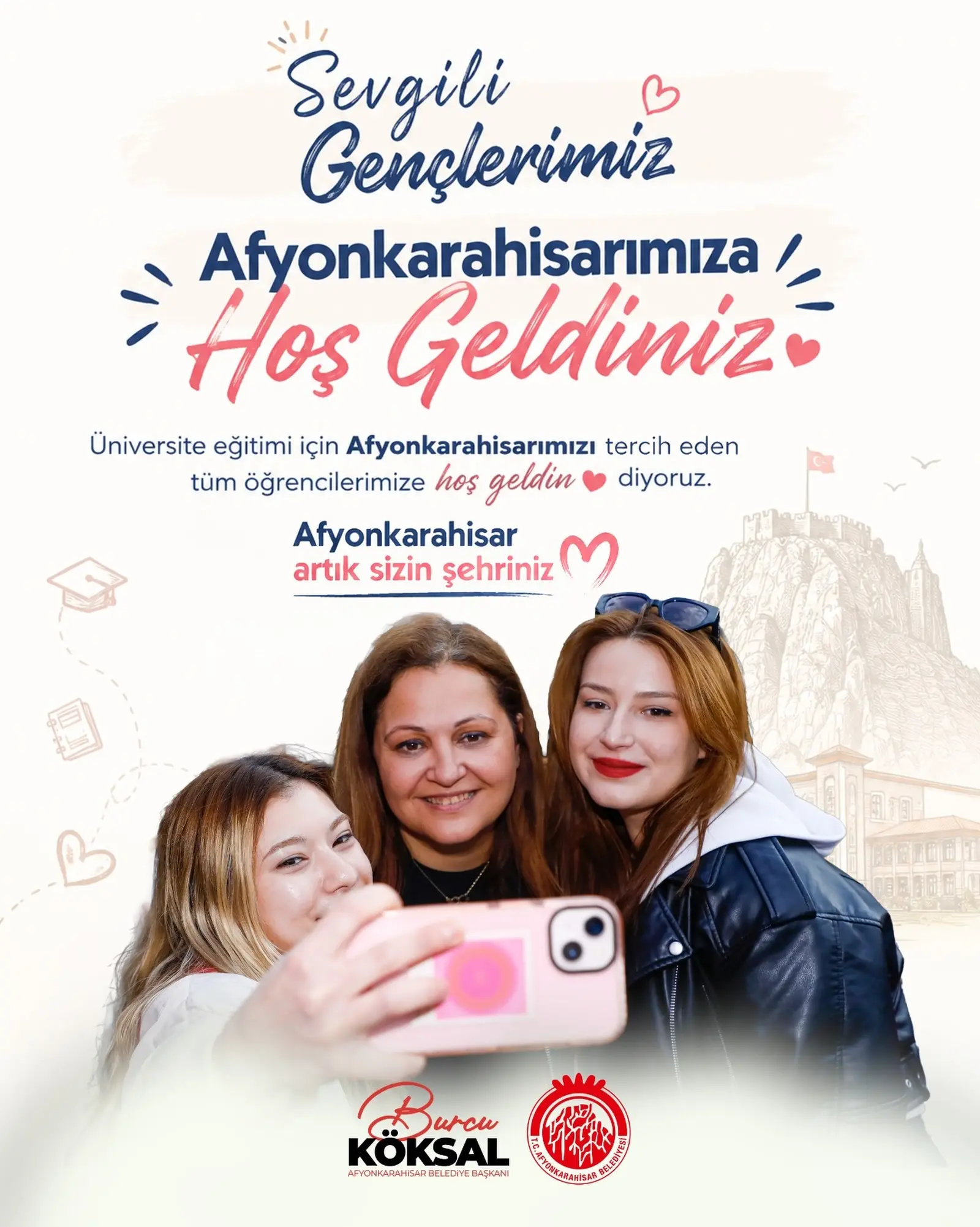 Afyonkarahisar'a yeni gelen gençlere hoş geldin mesajı