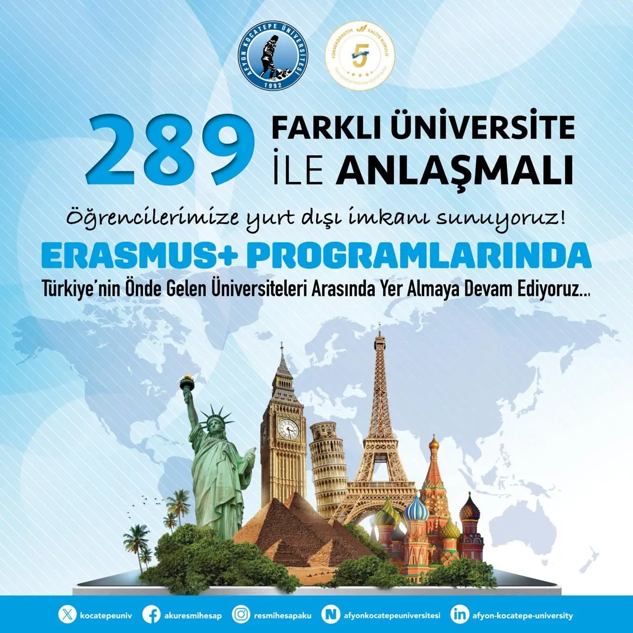 Afyon Kocatepe Üniversitesi'nden uluslararası iş birlikleri