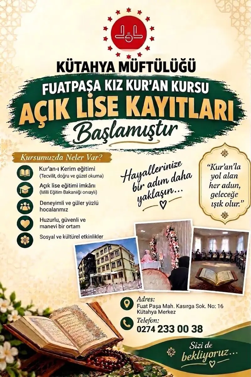 Fuatpaşa Kur'an Kursu'nda Hafızlık İmkanı