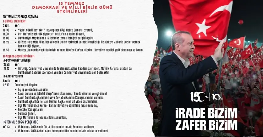 15 Temmuz Anma Programı Duyuruldu